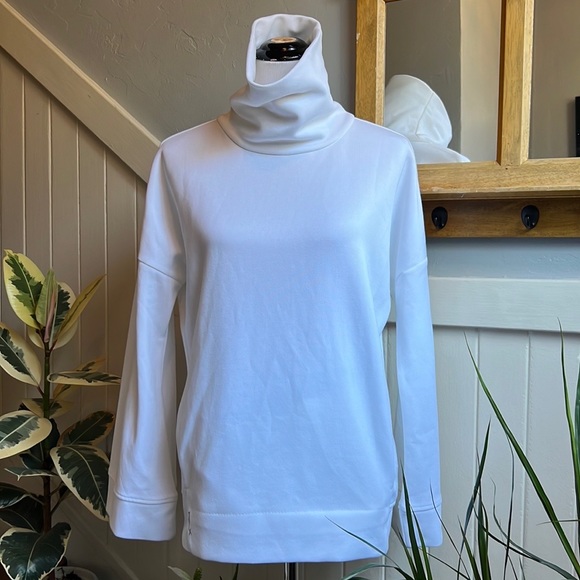 NWT RLX Ralph Lauren Golf White Funnel Neck Pullover with Bell Sleeves - Picture 2 of 12